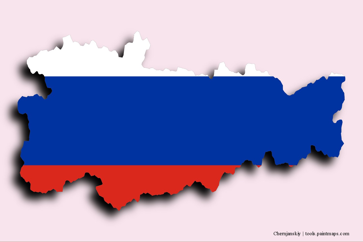 flag map of Chernjanskiy with 3D shadow effect