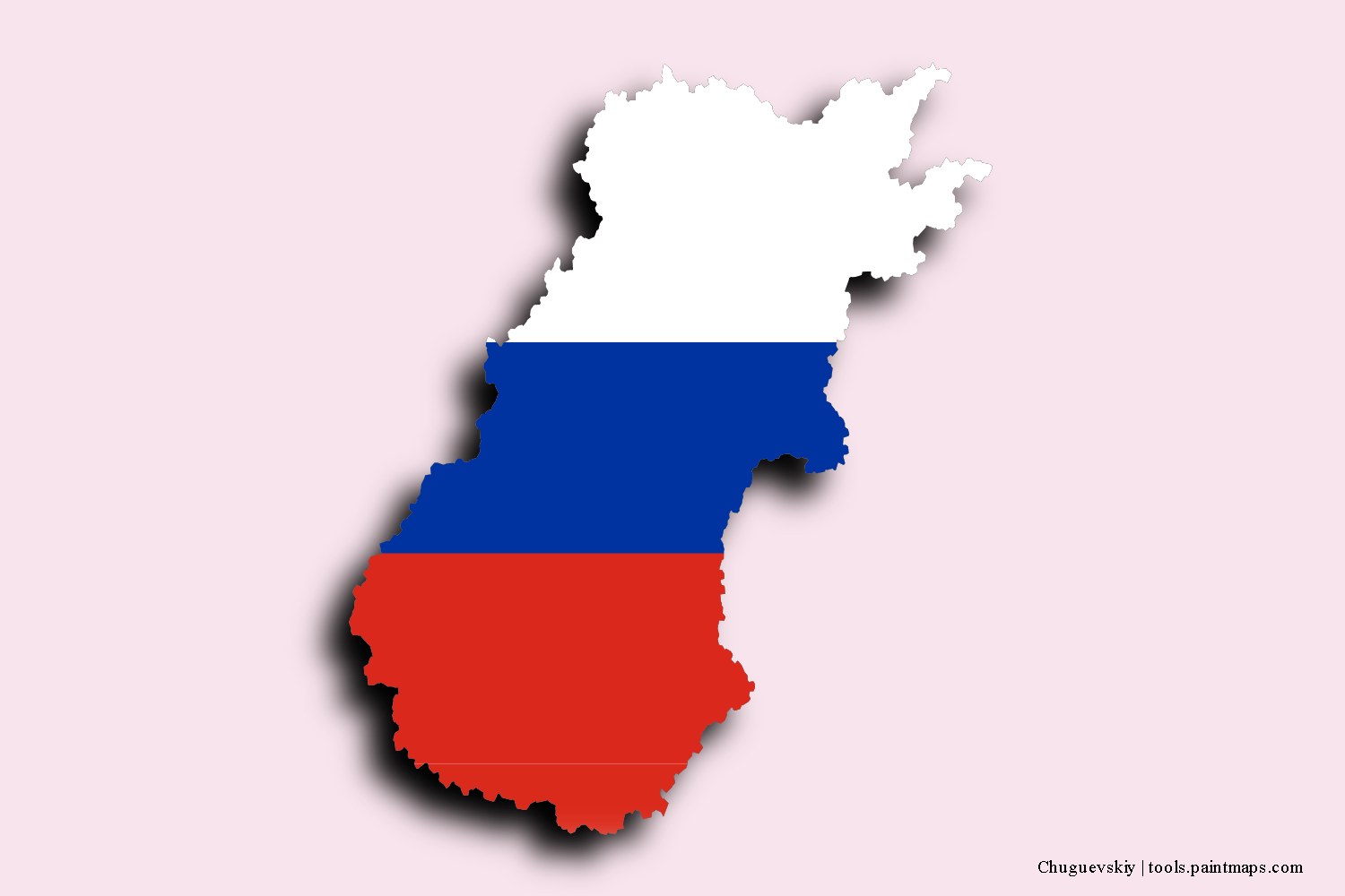 flag map of Chuguevskiy with 3D shadow effect