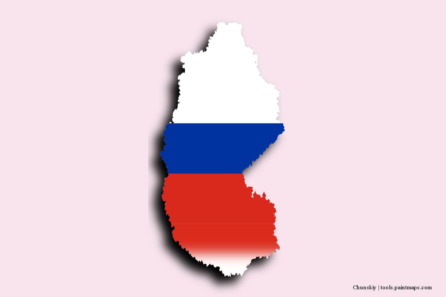 flag map of Chunskiy with 3D shadow effect