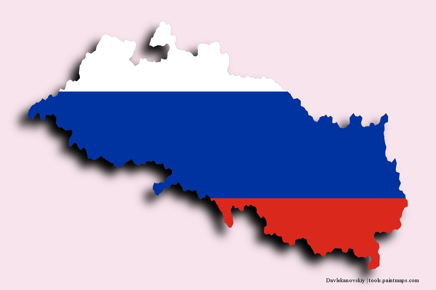 flag map of Davlekanovskiy with 3D shadow effect