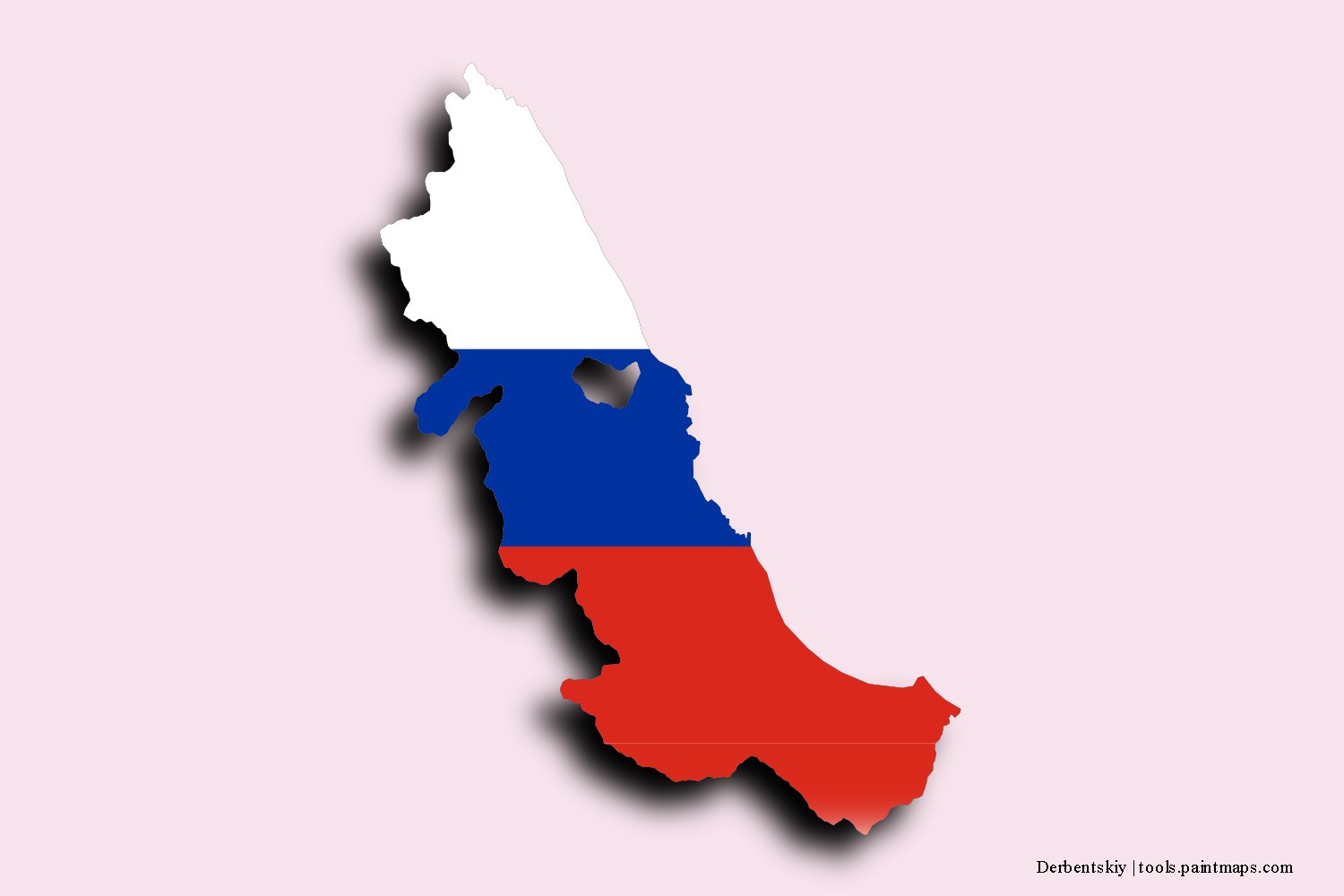 flag map of Derbentskiy with 3D shadow effect