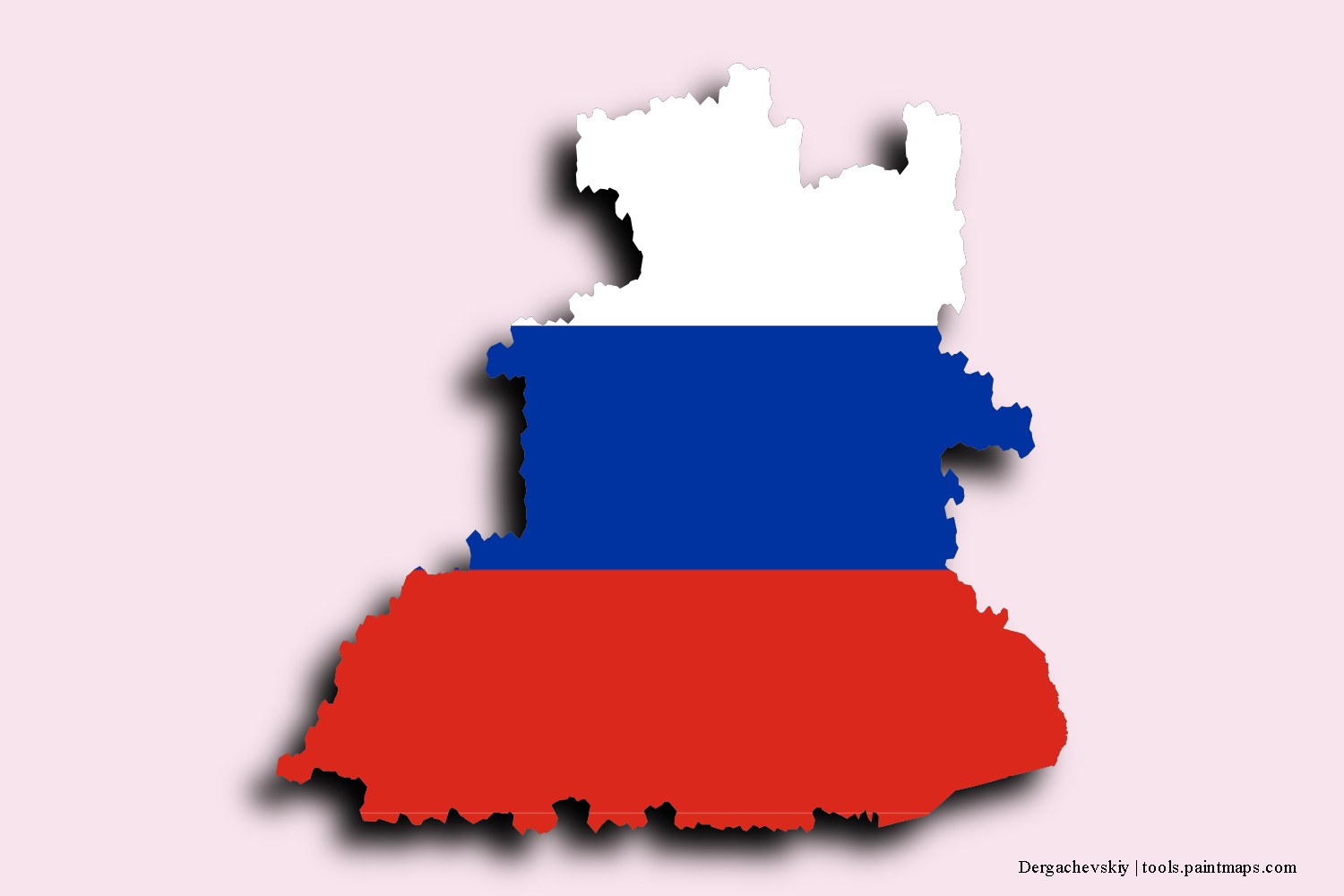 flag map of Dergachevskiy with 3D shadow effect