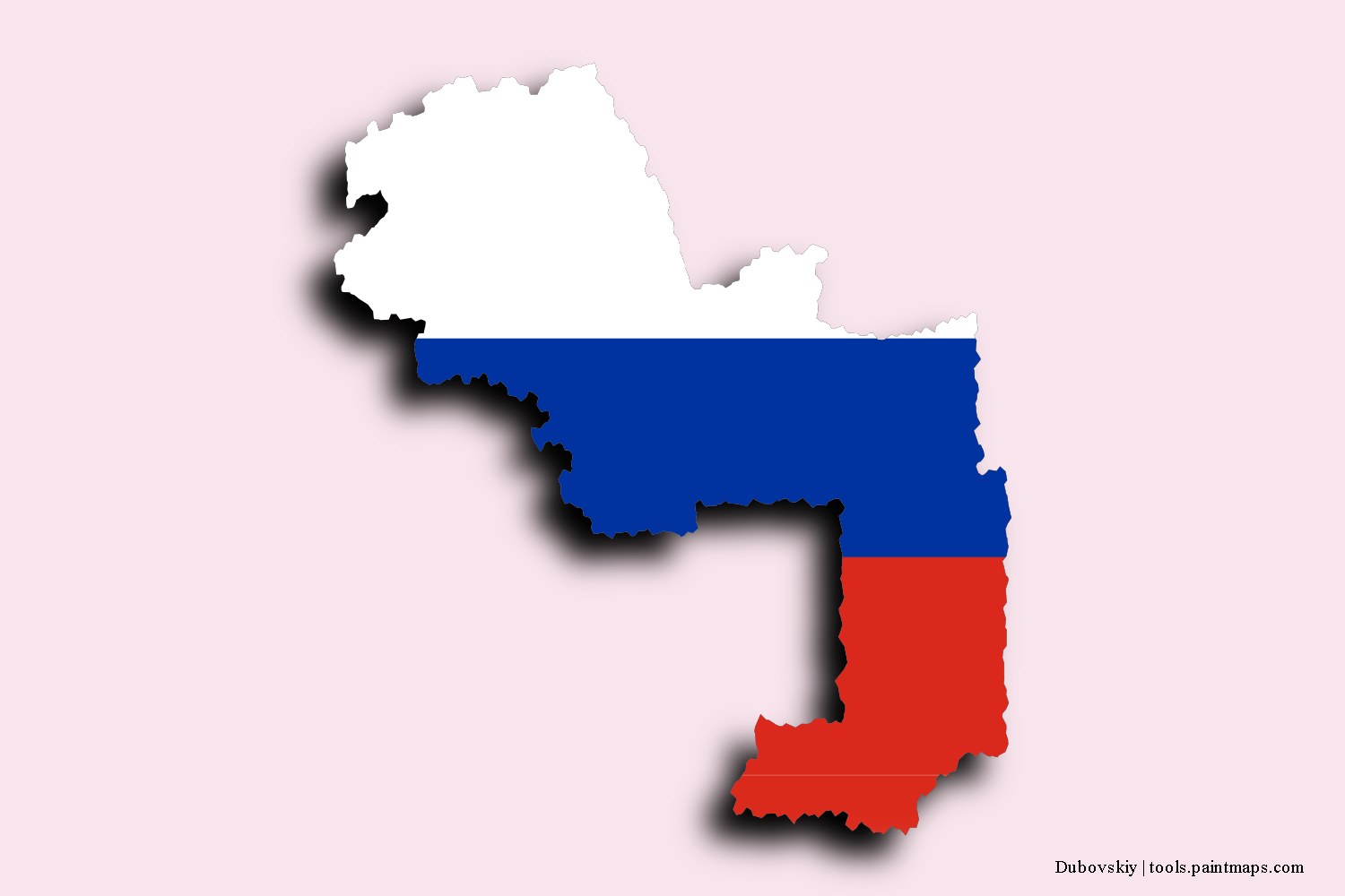 flag map of Dubovskiy with 3D shadow effect