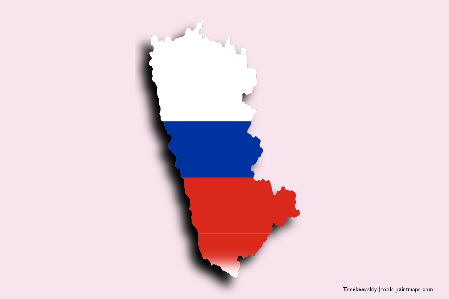 flag map of Ermekeevskiy with 3D shadow effect