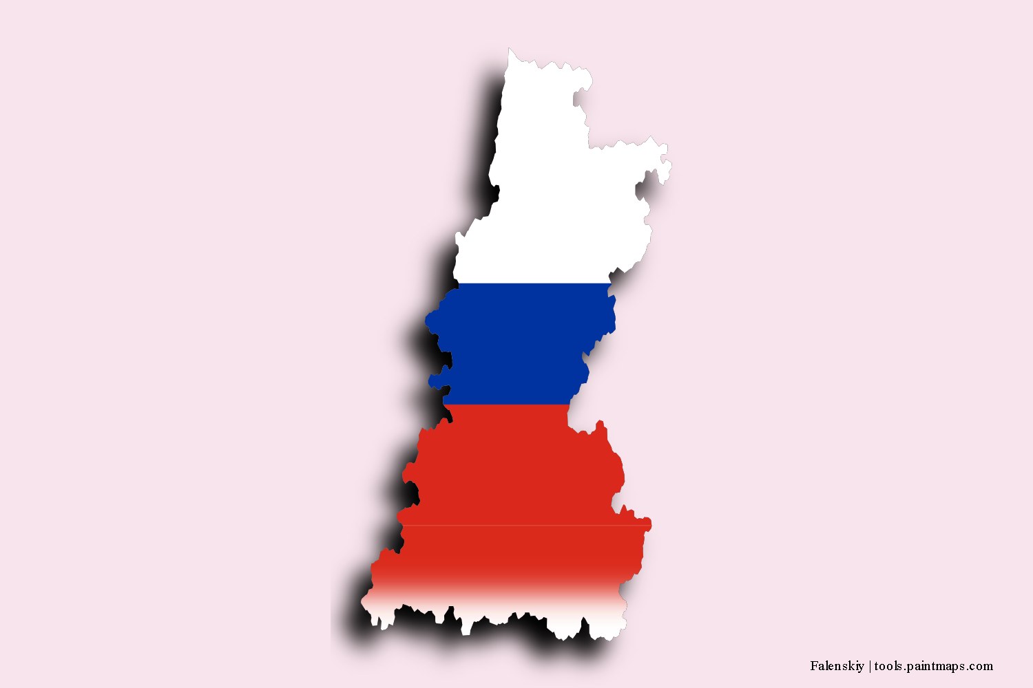 flag map of Falenskiy with 3D shadow effect