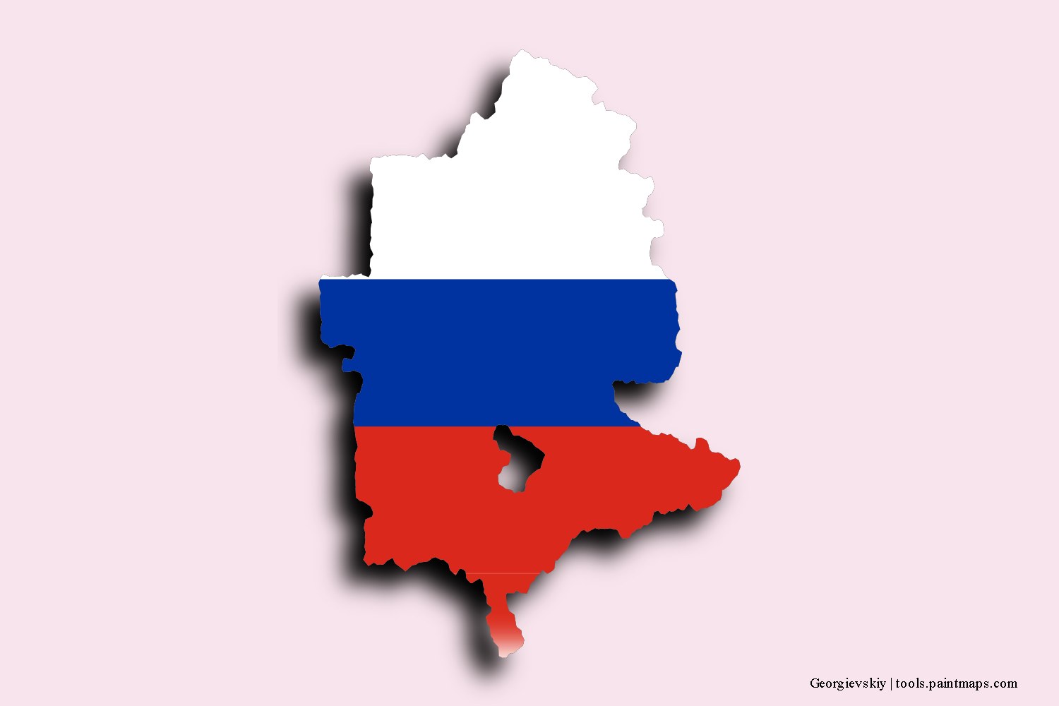 flag map of Georgievskiy with 3D shadow effect