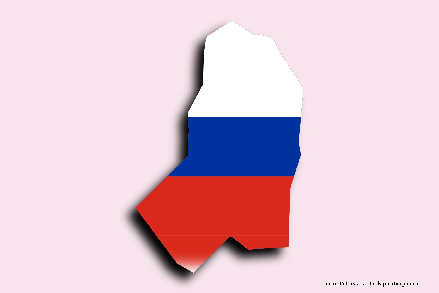 flag map of Losino-Petrovskiy with 3D shadow effect