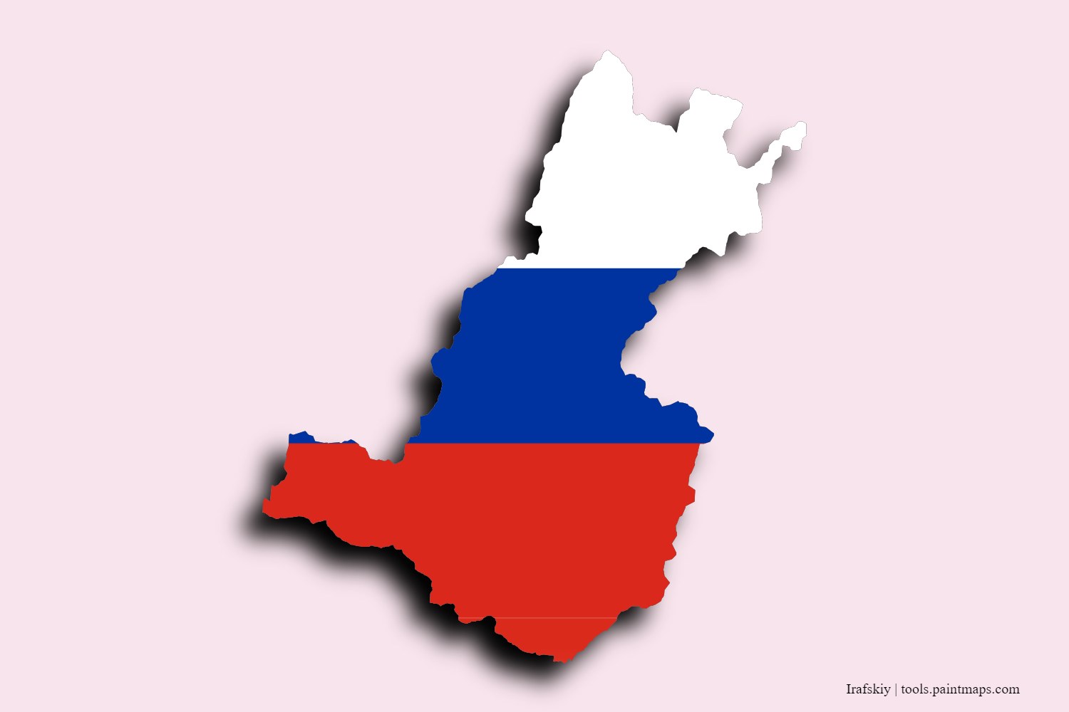 flag map of Irafskiy with 3D shadow effect