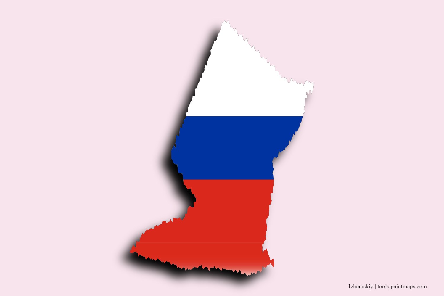 flag map of Izhemskiy with 3D shadow effect