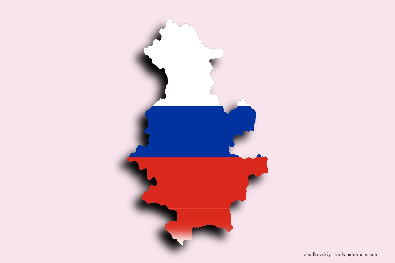 flag map of Izmalkovskiy with 3D shadow effect