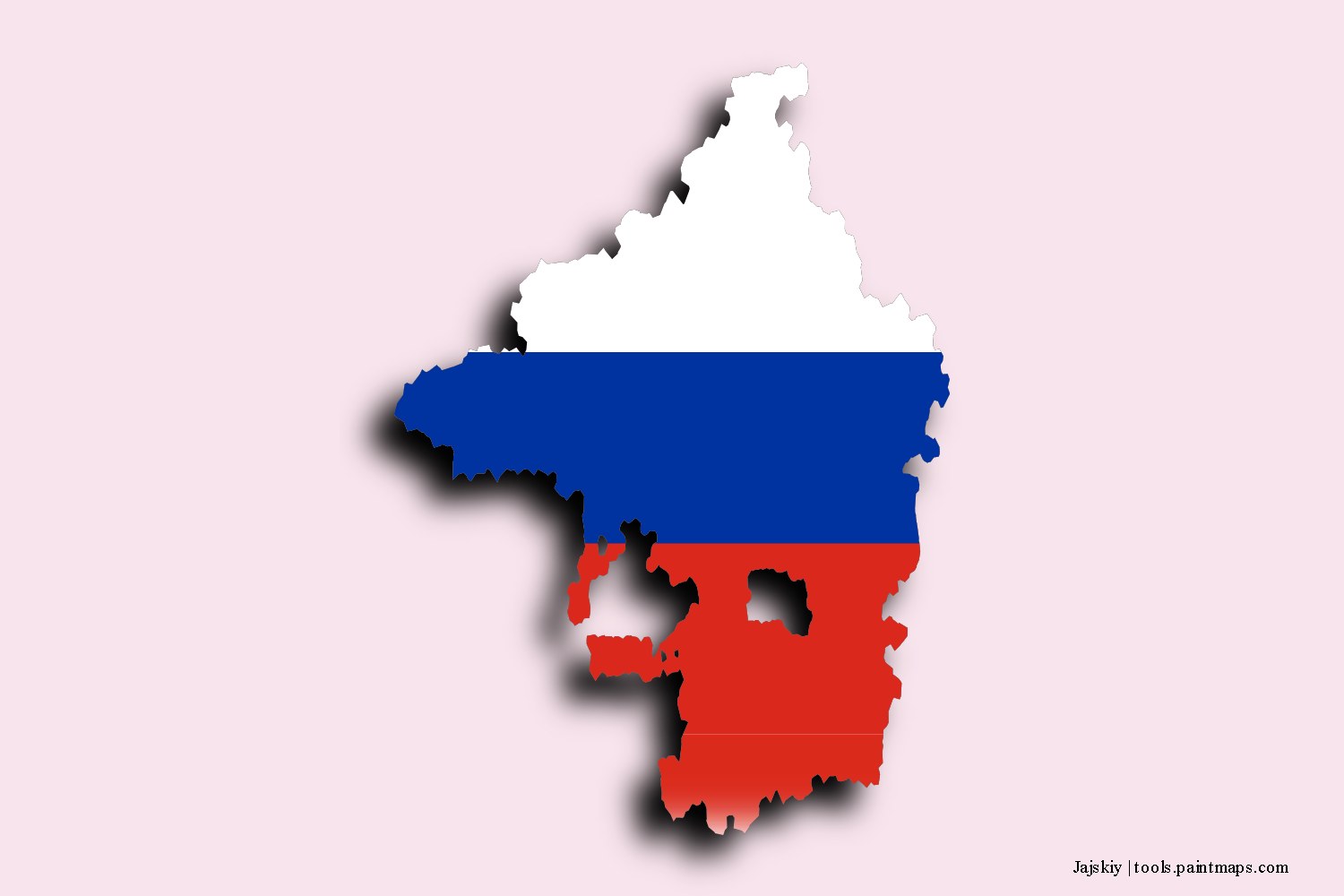 flag map of Jajskiy with 3D shadow effect