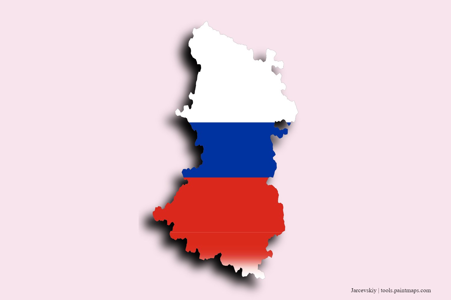 Mapa de la bandera de Jarcevskiy con efecto de sombra 3D