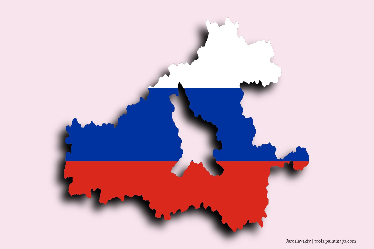 Mapa de la bandera de Jaroslavskiy con efecto de sombra 3D