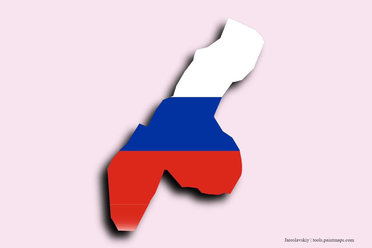 flag map of Jaroslavskiy with 3D shadow effect