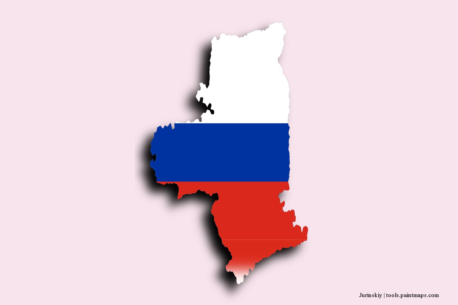 flag map of Jurinskiy with 3D shadow effect