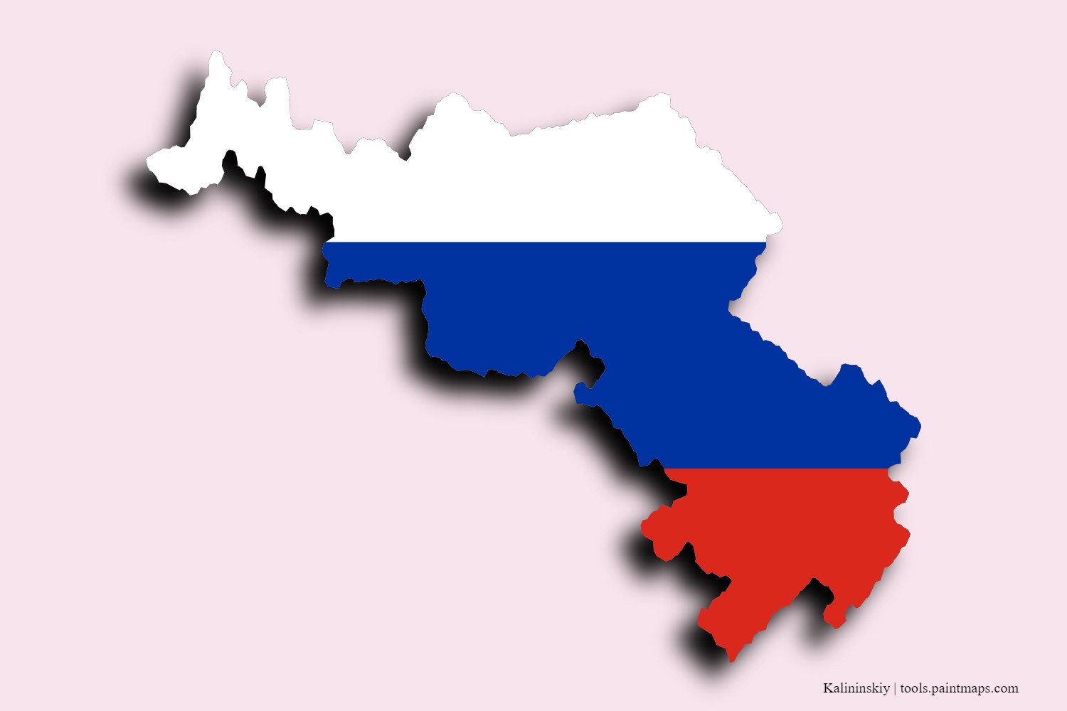 flag map of Kalininskiy with 3D shadow effect