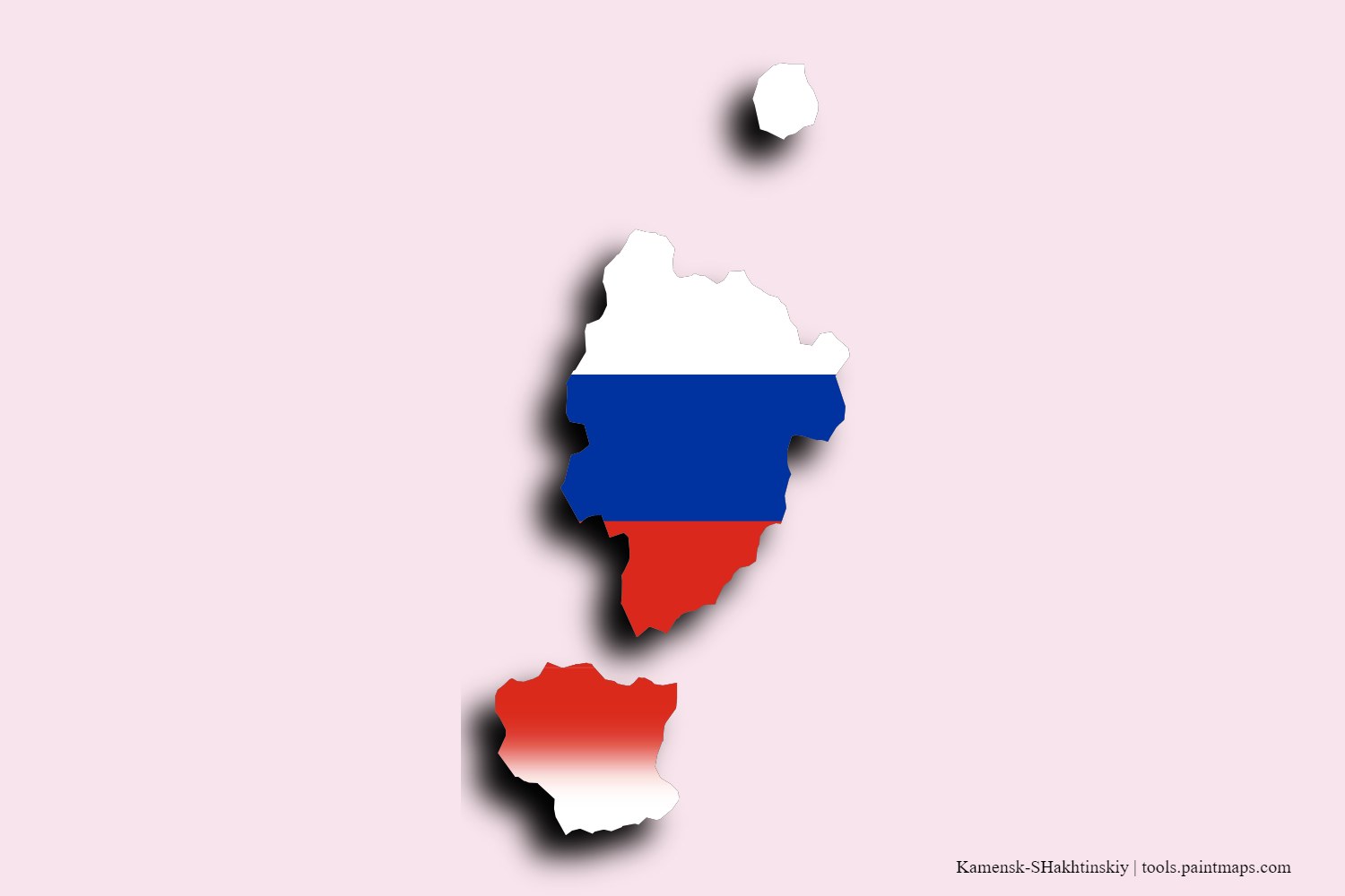 flag map of Kamensk-SHakhtinskiy with 3D shadow effect