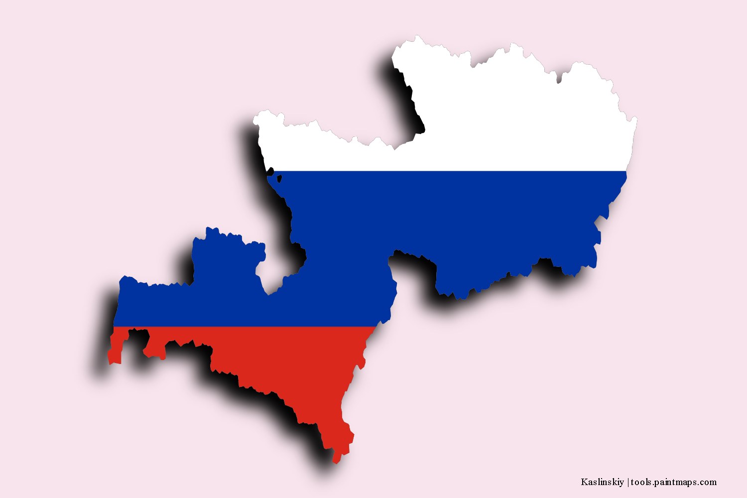 flag map of Kaslinskiy with 3D shadow effect