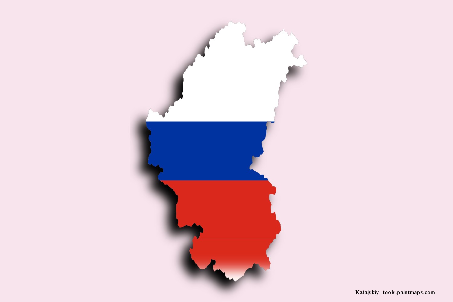 flag map of Katajskiy with 3D shadow effect