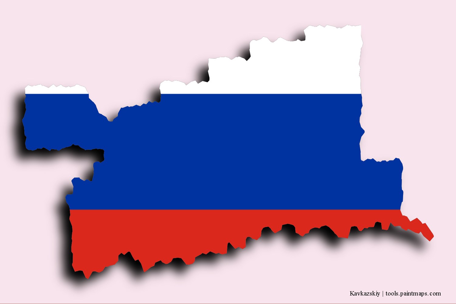 flag map of Kavkazskiy with 3D shadow effect