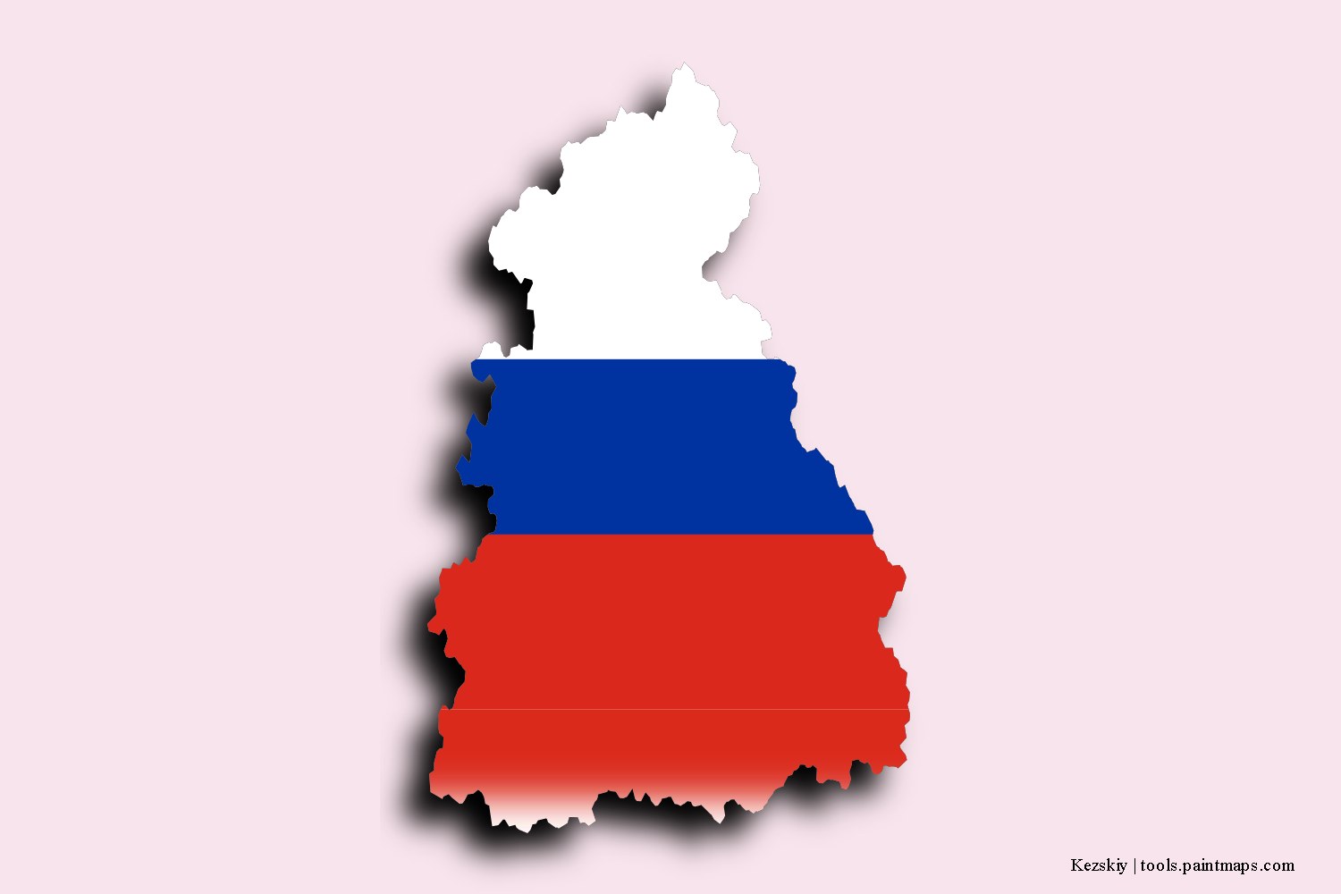 flag map of Kezskiy with 3D shadow effect