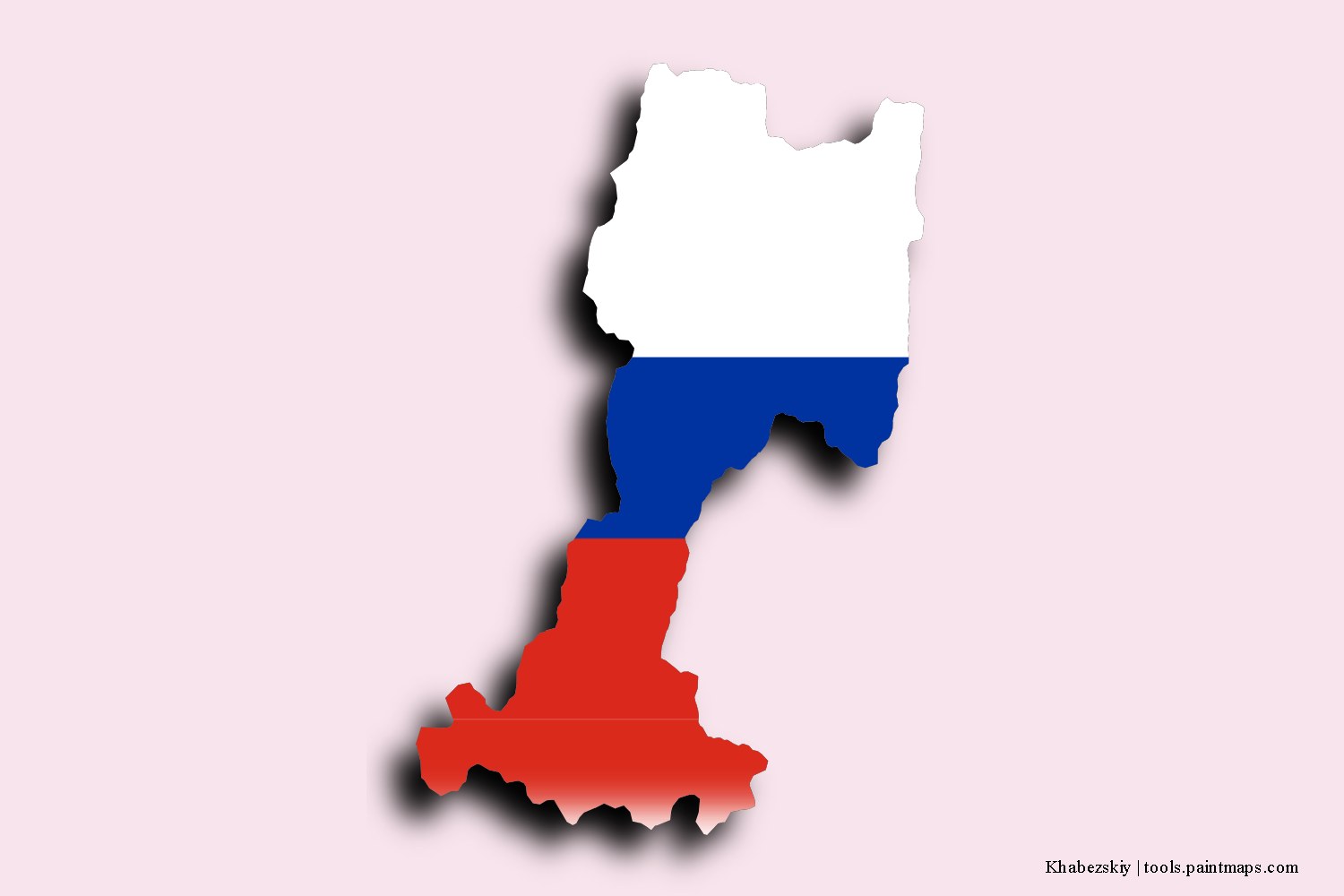 Mapa de la bandera de Khabezskiy con efecto de sombra 3D