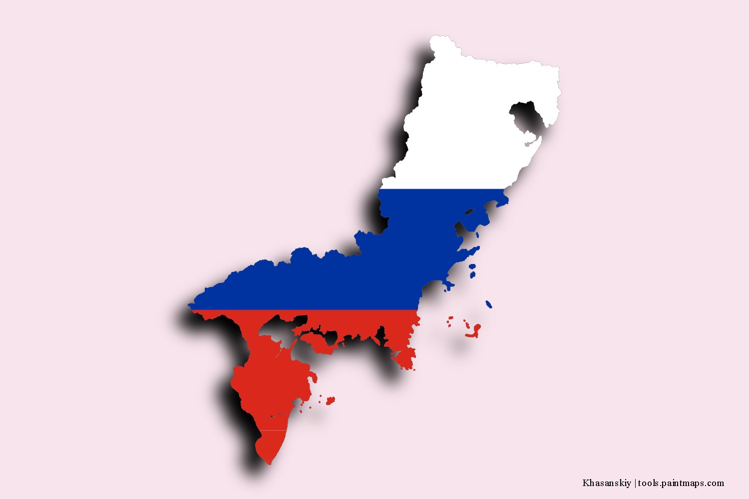 Mapa de la bandera de Khasanskiy con efecto de sombra 3D