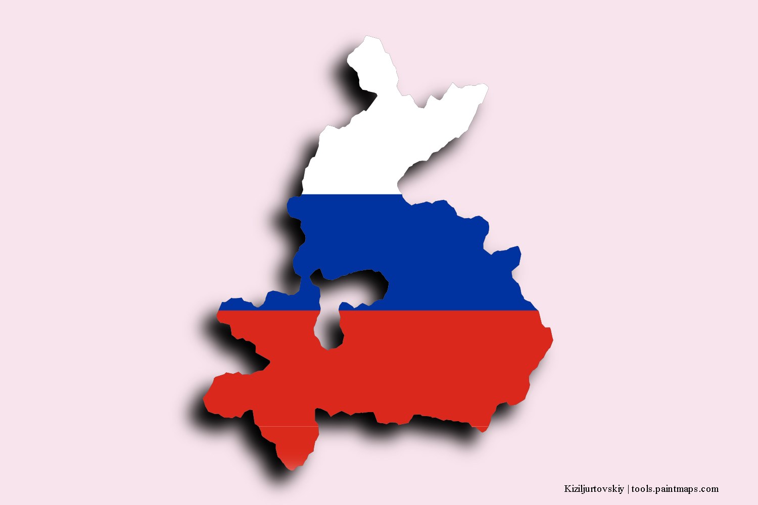 flag map of Kiziljurtovskiy with 3D shadow effect