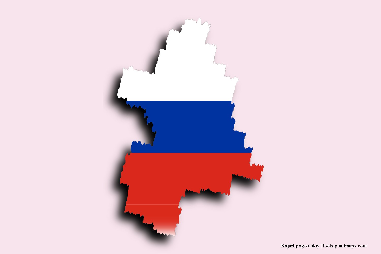 flag map of Knjazhpogostskiy with 3D shadow effect