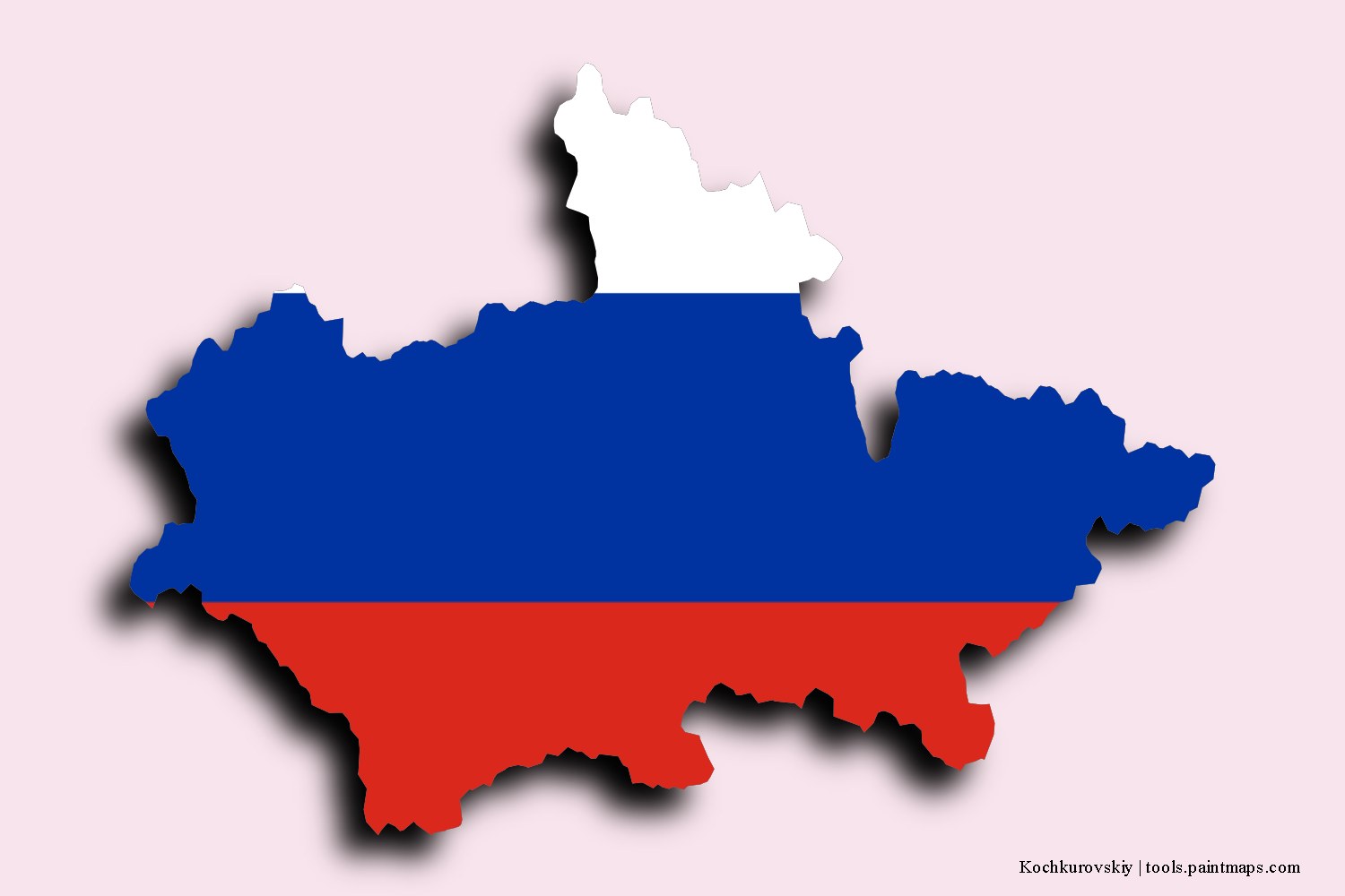 flag map of Kochkurovskiy with 3D shadow effect