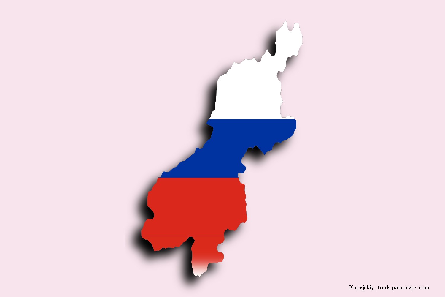 flag map of Kopejskiy with 3D shadow effect