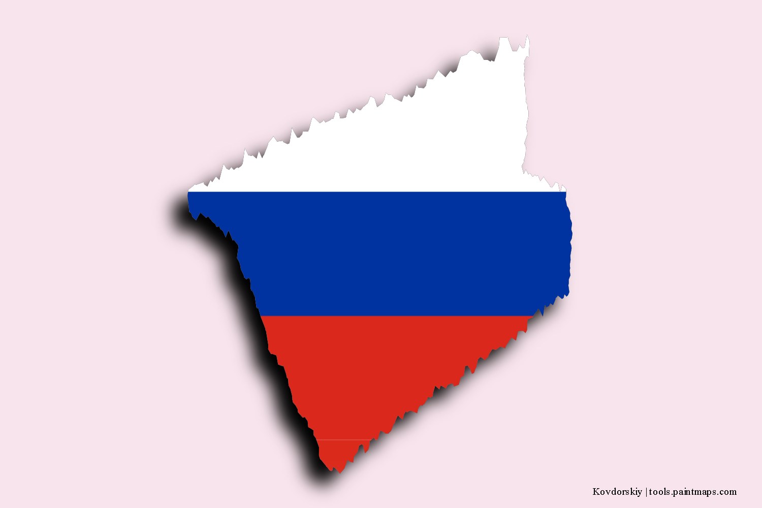 flag map of Kovdorskiy with 3D shadow effect