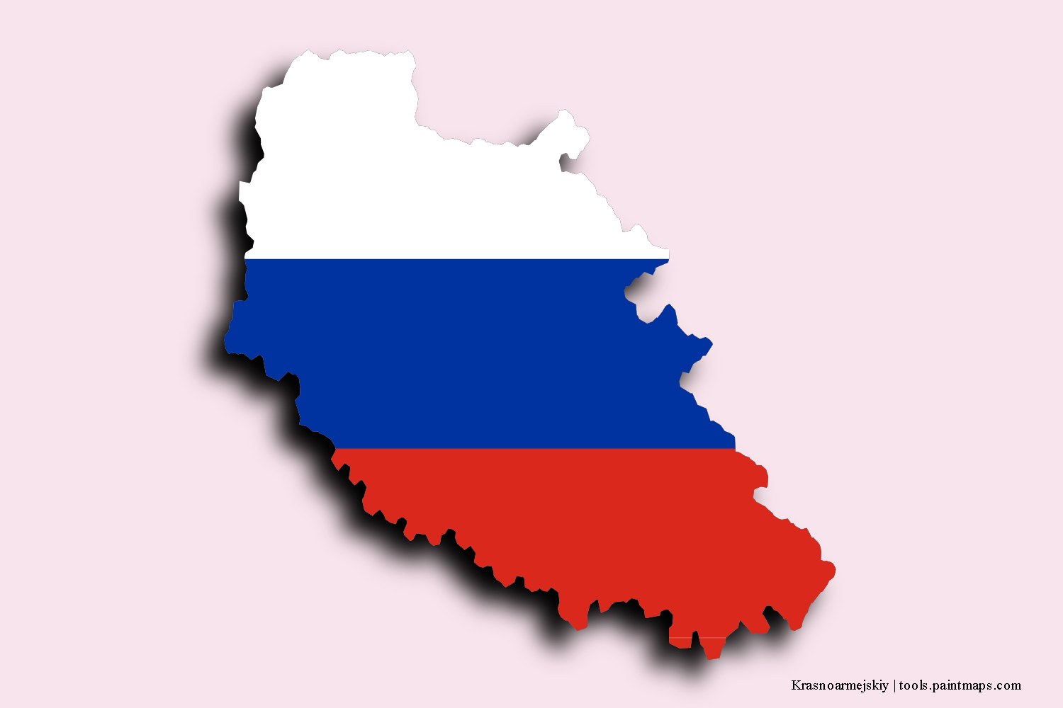 flag map of Krasnoarmejskiy with 3D shadow effect