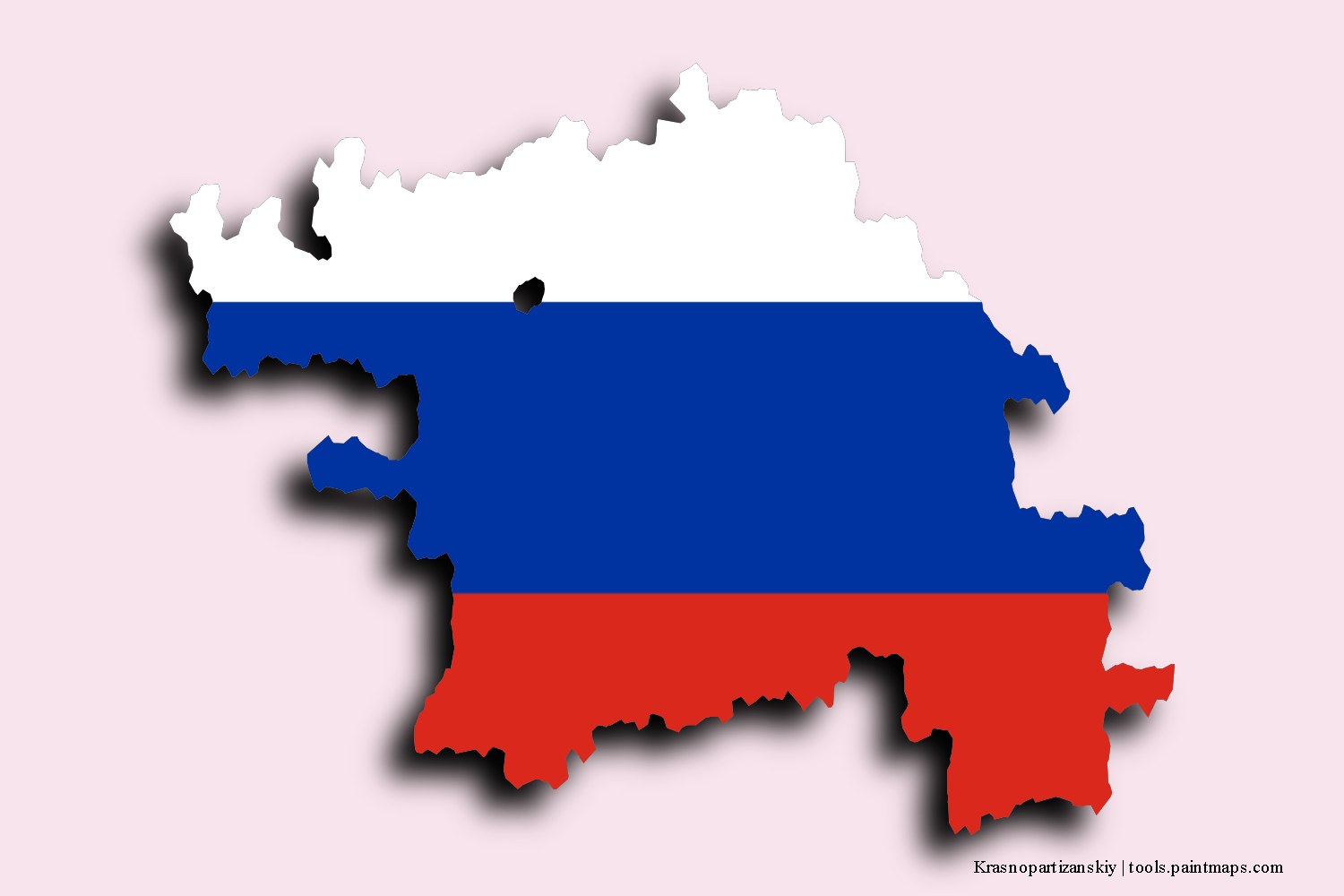 flag map of Krasnopartizanskiy with 3D shadow effect