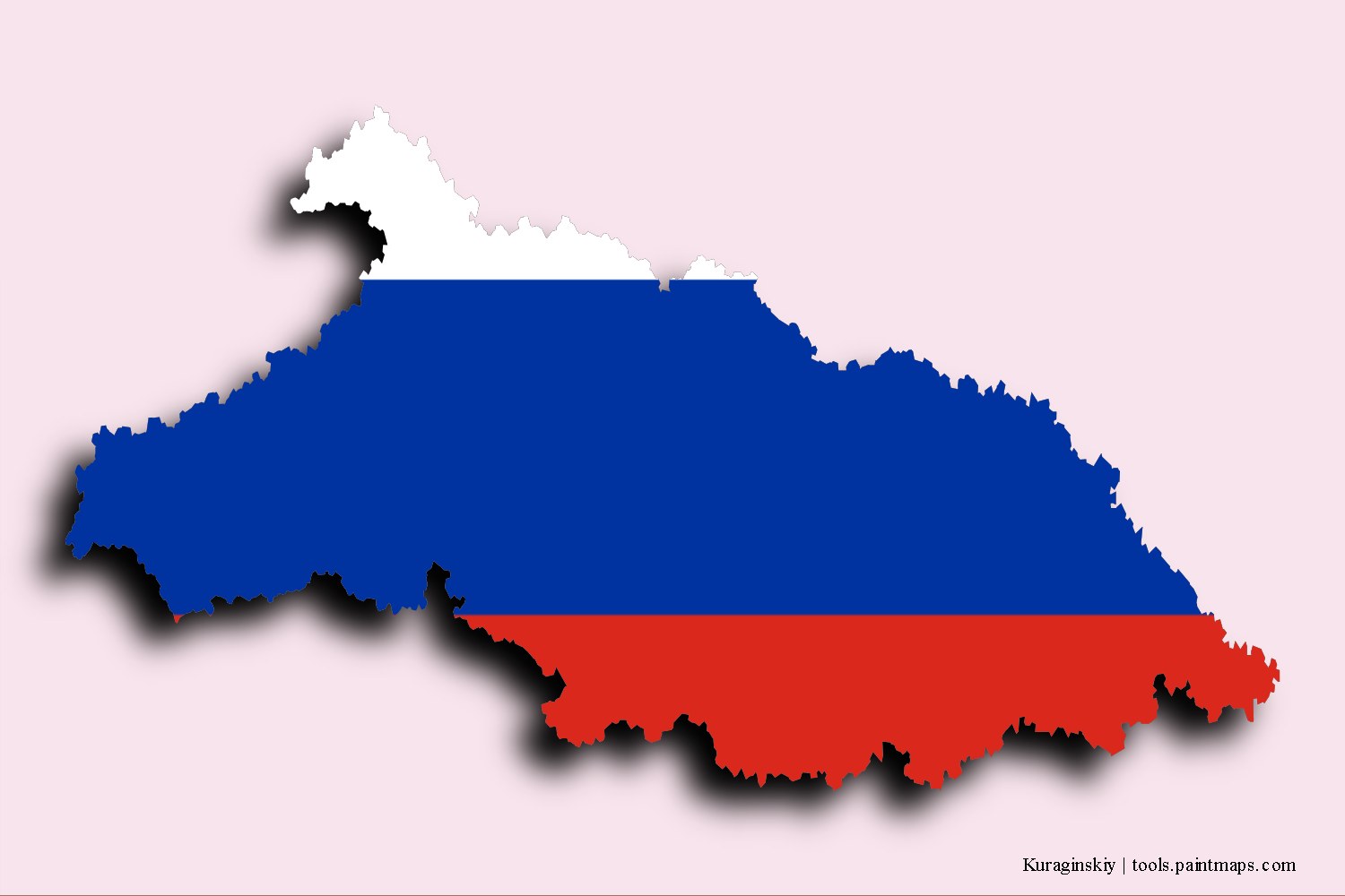 flag map of Kuraginskiy with 3D shadow effect