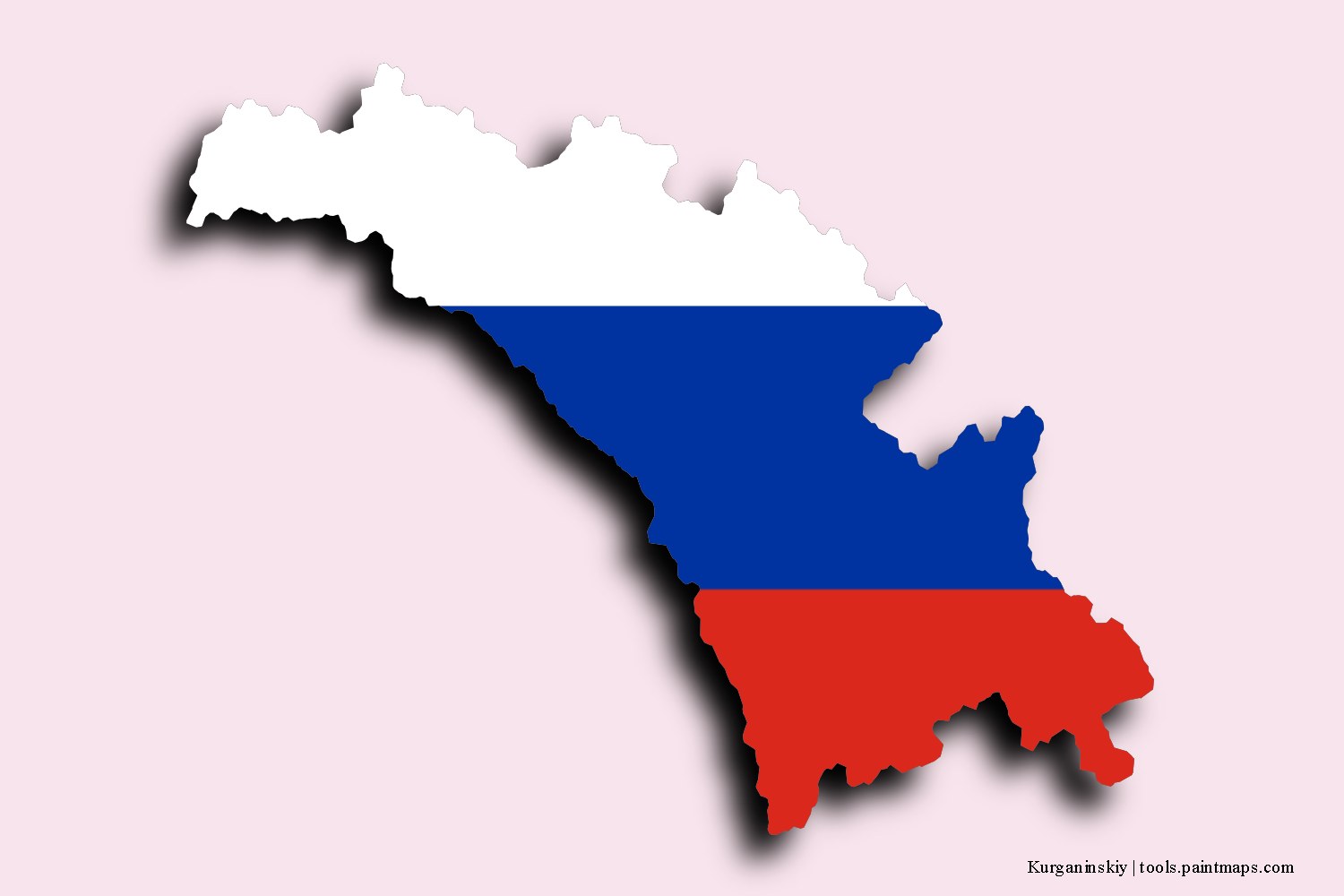 flag map of Kurganinskiy with 3D shadow effect