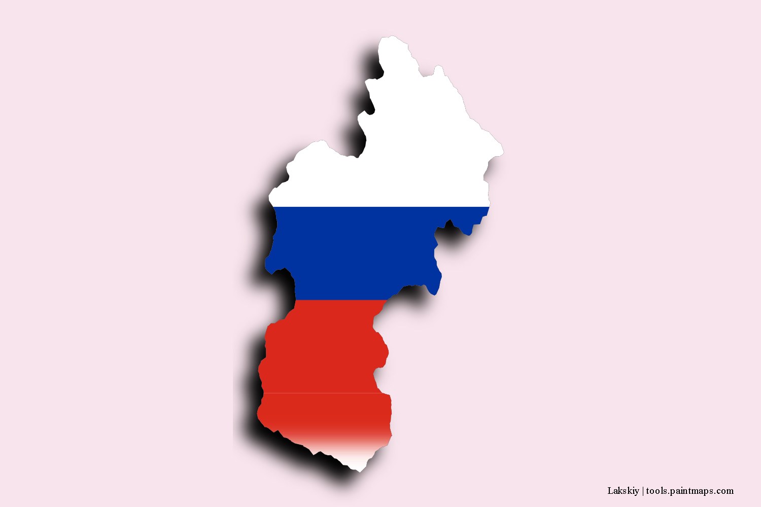 flag map of Lakskiy with 3D shadow effect