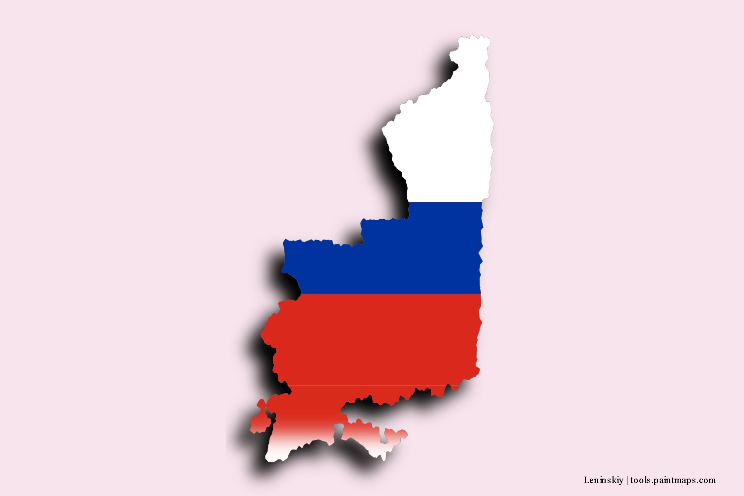 flag map of Leninskiy with 3D shadow effect