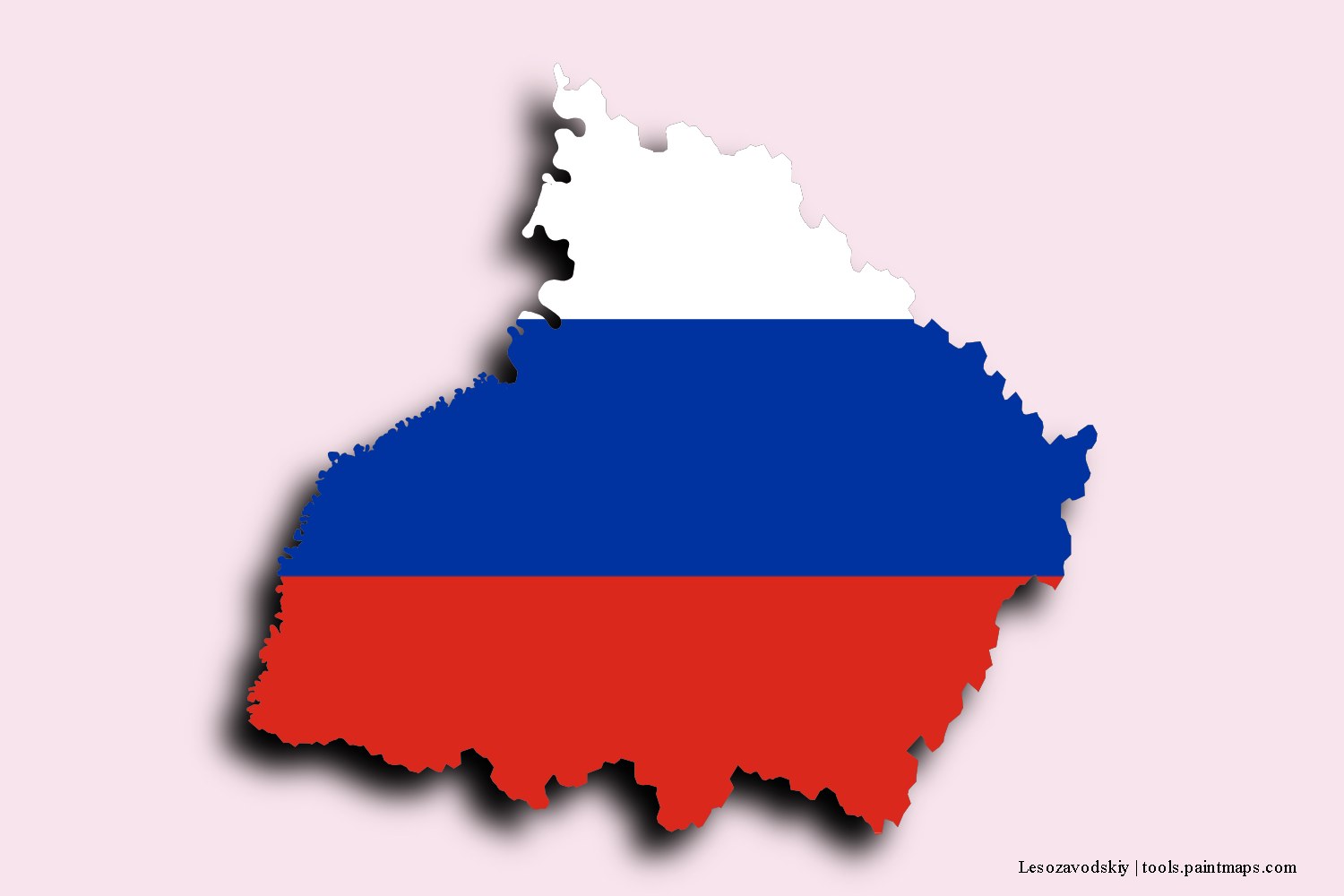 flag map of Lesozavodskiy with 3D shadow effect