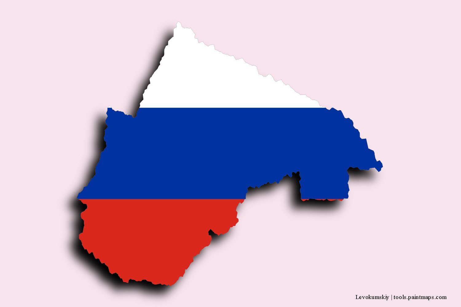 flag map of Levokumskiy with 3D shadow effect