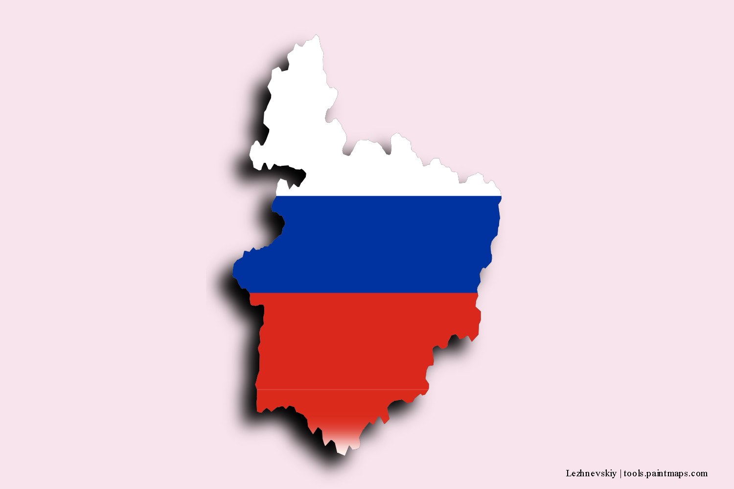 flag map of Lezhnevskiy with 3D shadow effect