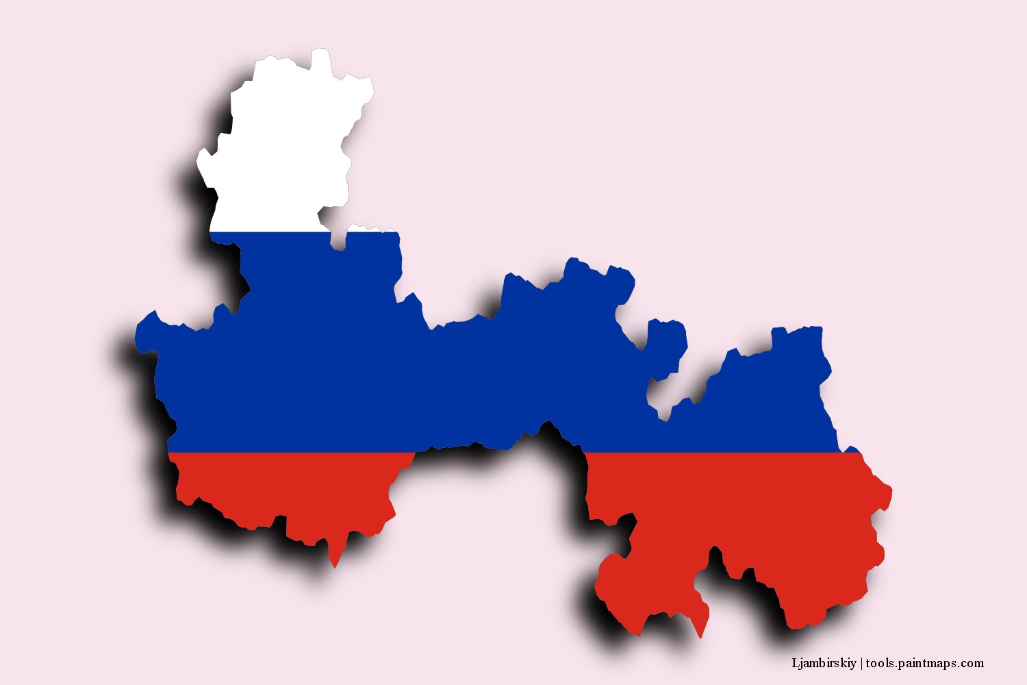 flag map of Ljambirskiy with 3D shadow effect