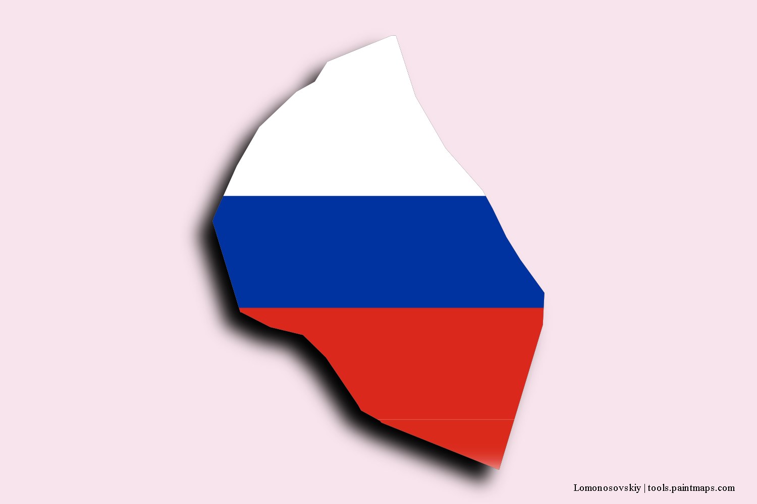 flag map of Lomonosovskiy with 3D shadow effect