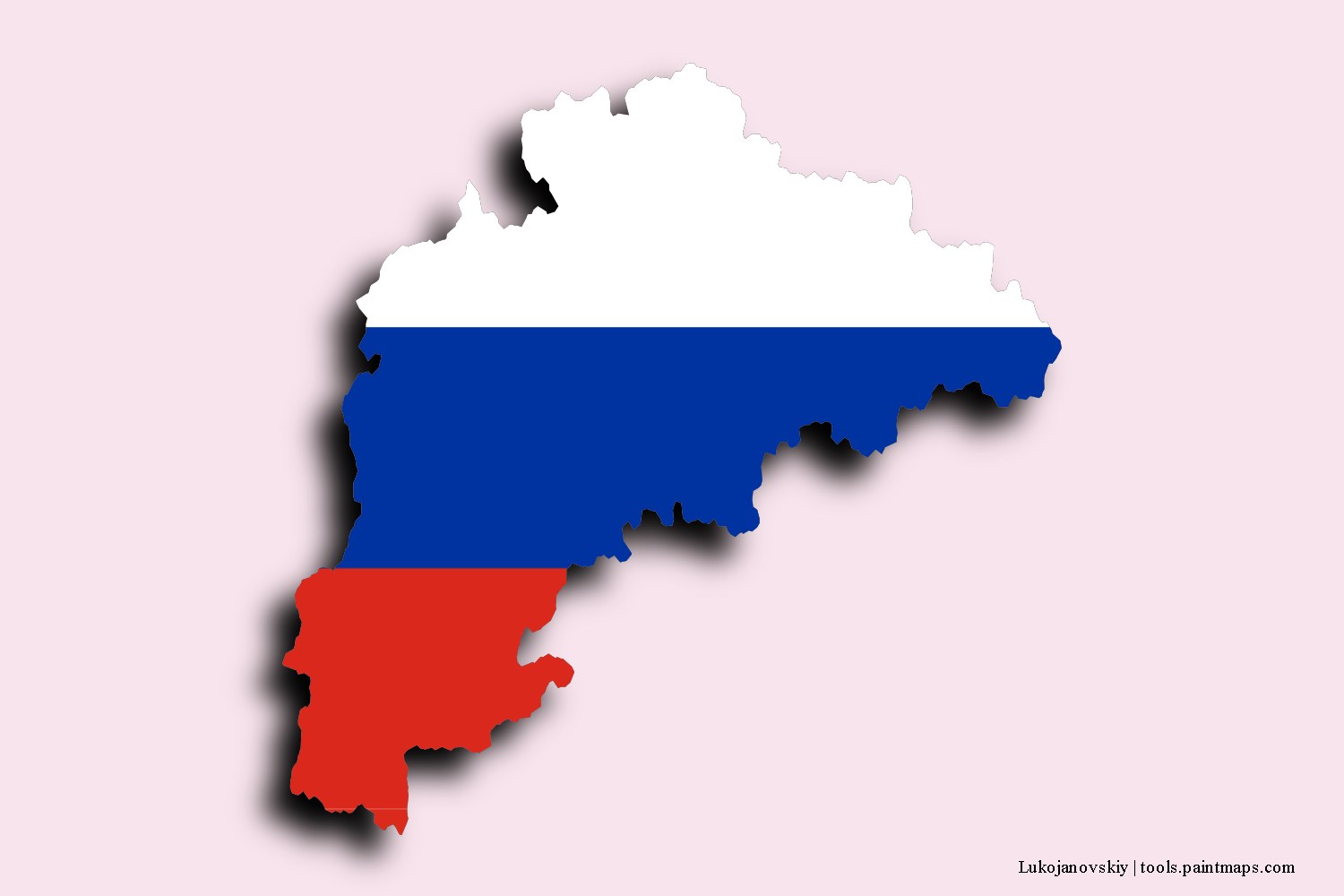 flag map of Lukojanovskiy with 3D shadow effect