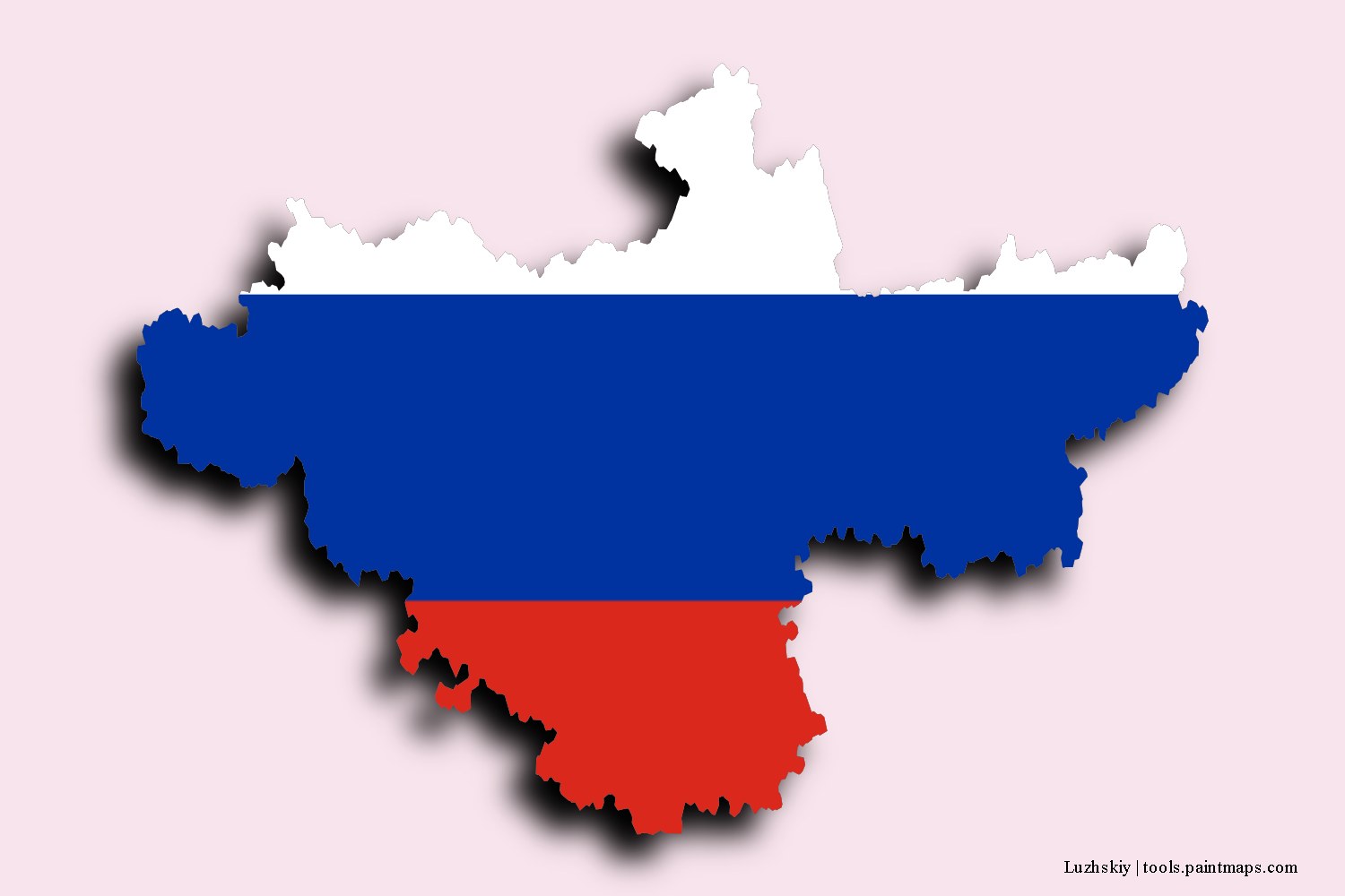 flag map of Luzhskiy with 3D shadow effect