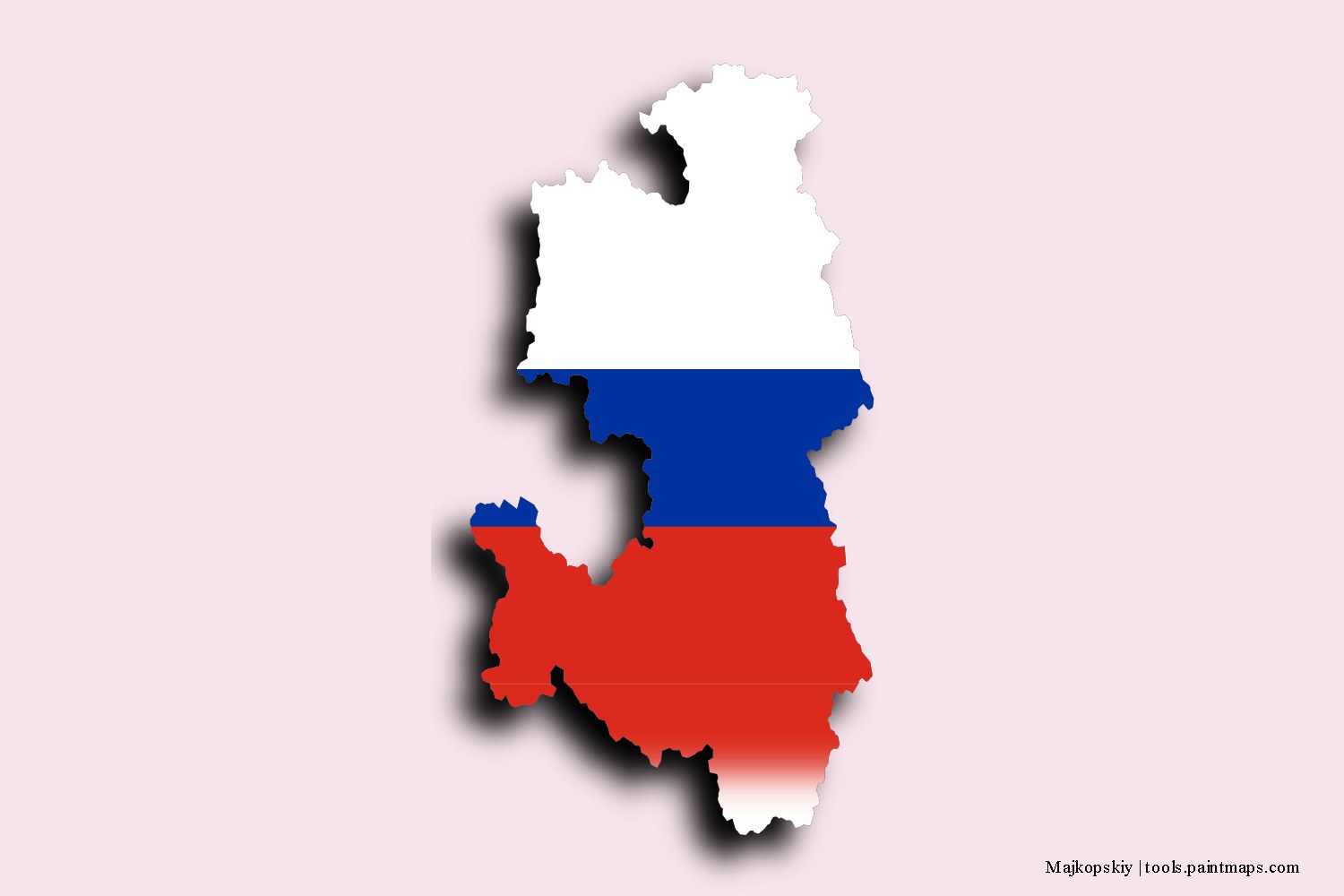 flag map of Majkopskiy with 3D shadow effect