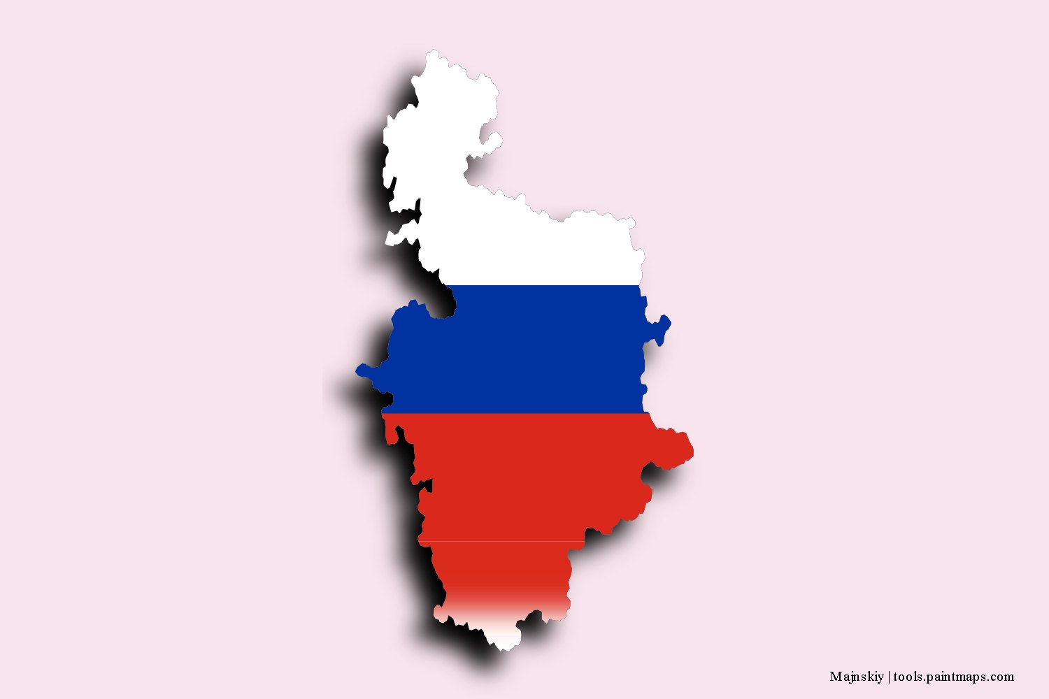 flag map of Majnskiy with 3D shadow effect