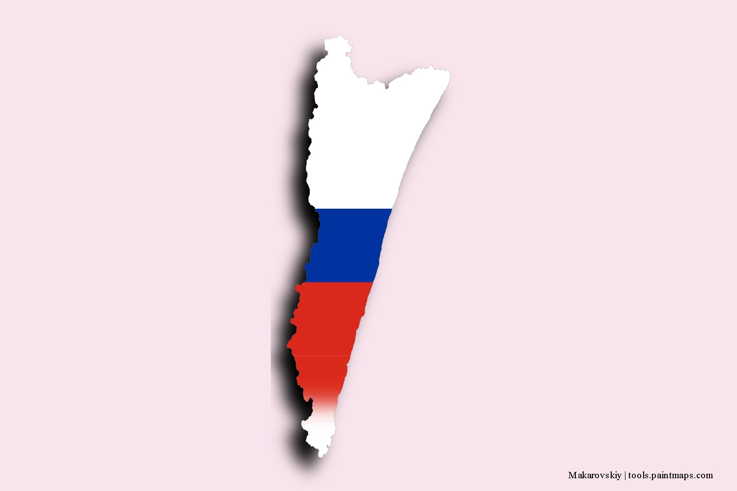 flag map of Makarovskiy with 3D shadow effect