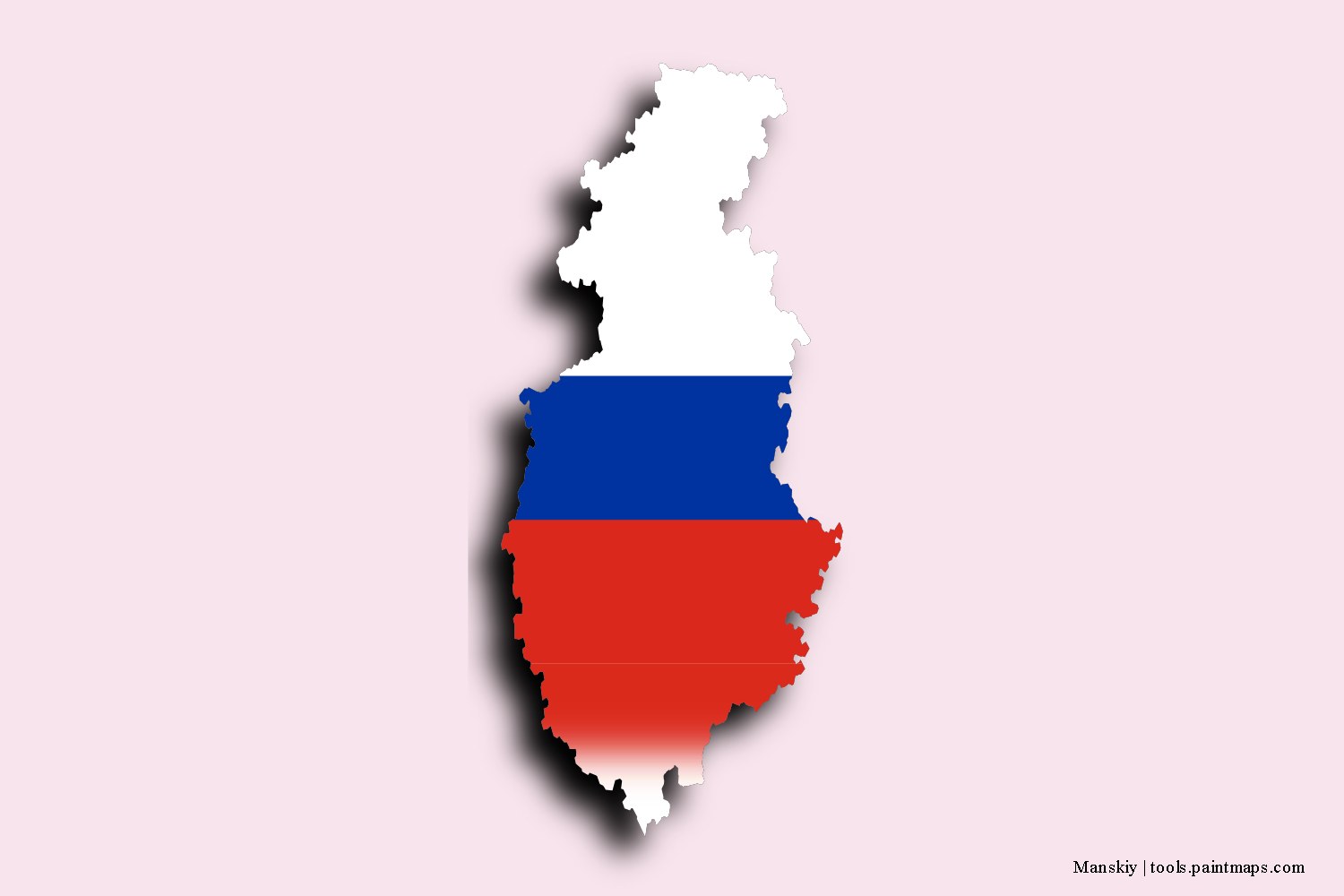 flag map of Manskiy with 3D shadow effect