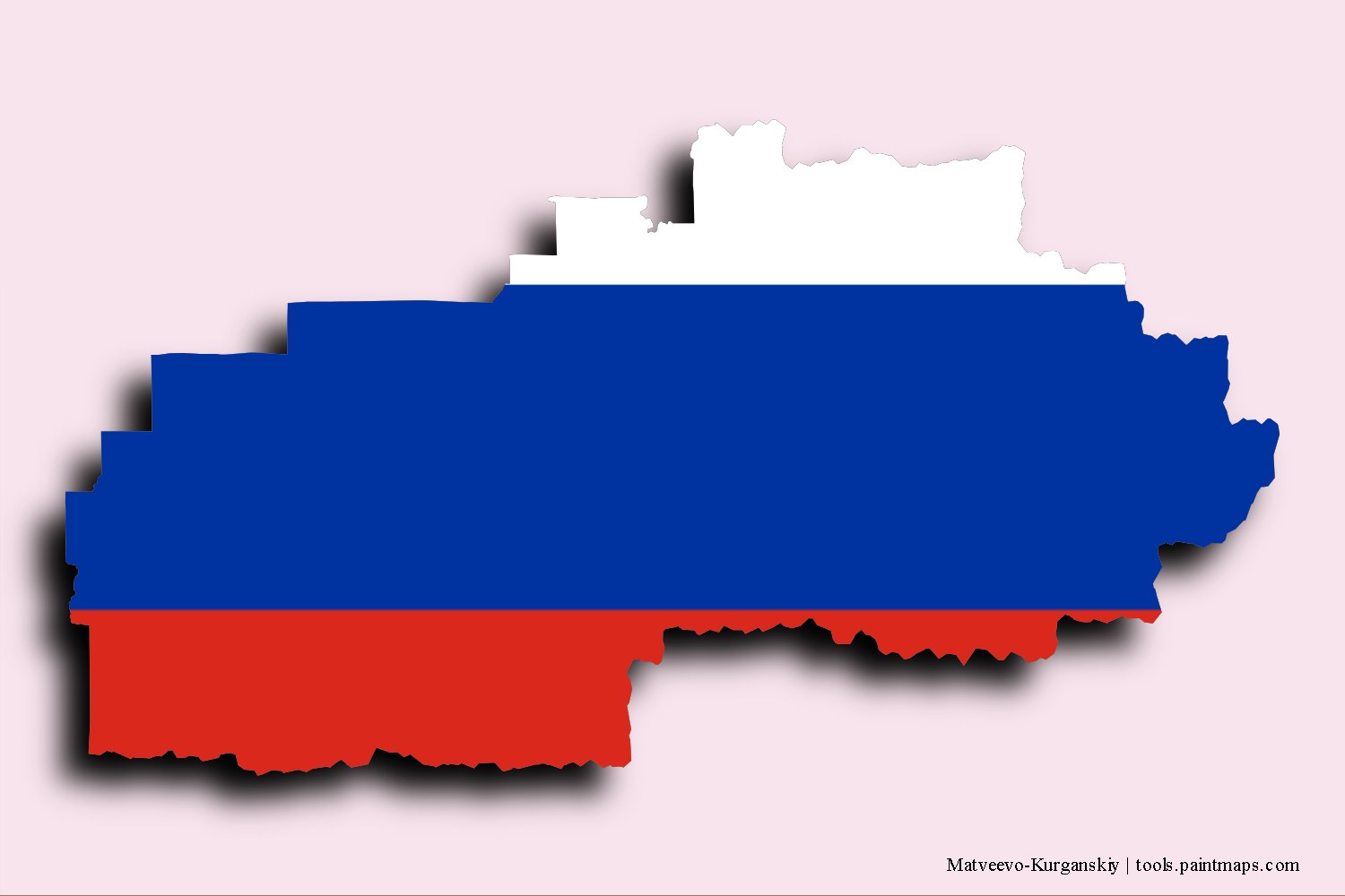 Mapa de la bandera de Matveevo-Kurganskiy con efecto de sombra 3D